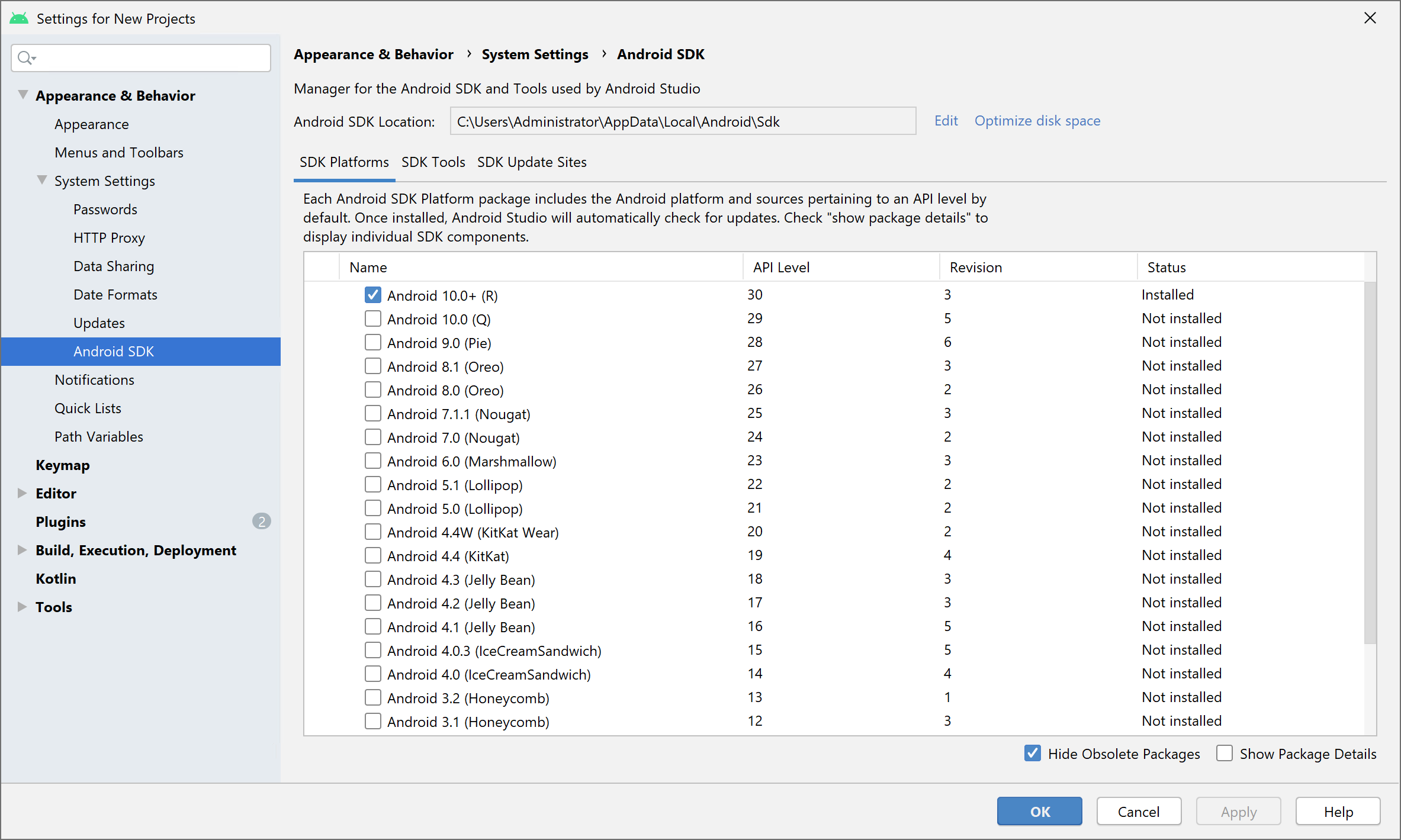 android studio sdk manager location windows