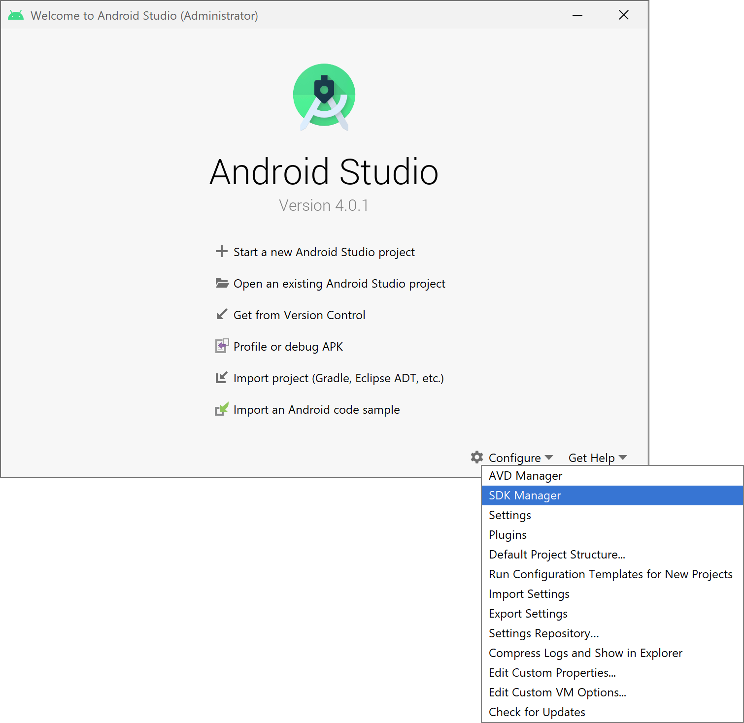 Setting up the Android SDK for Water