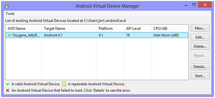 Android AVD Manager