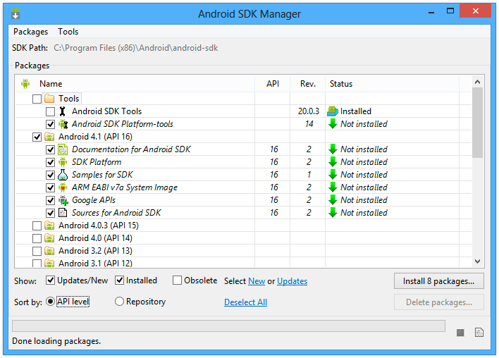 android studio sdk manager